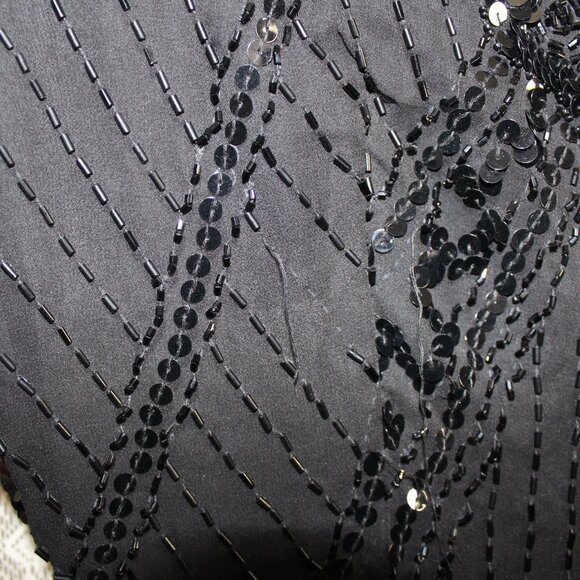 Vintage 1980's Womens Black Beaded Lillie Rubin Cocktail Dress-Size Small-PMNAT1 - Picture 10 of 13